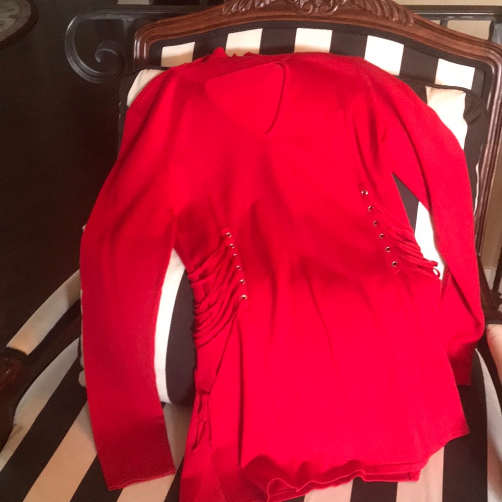 Red long sleeve sweater